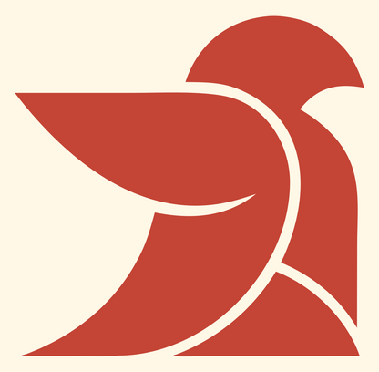 Abstract Dove Curve Logo #fff8e7/#c44536