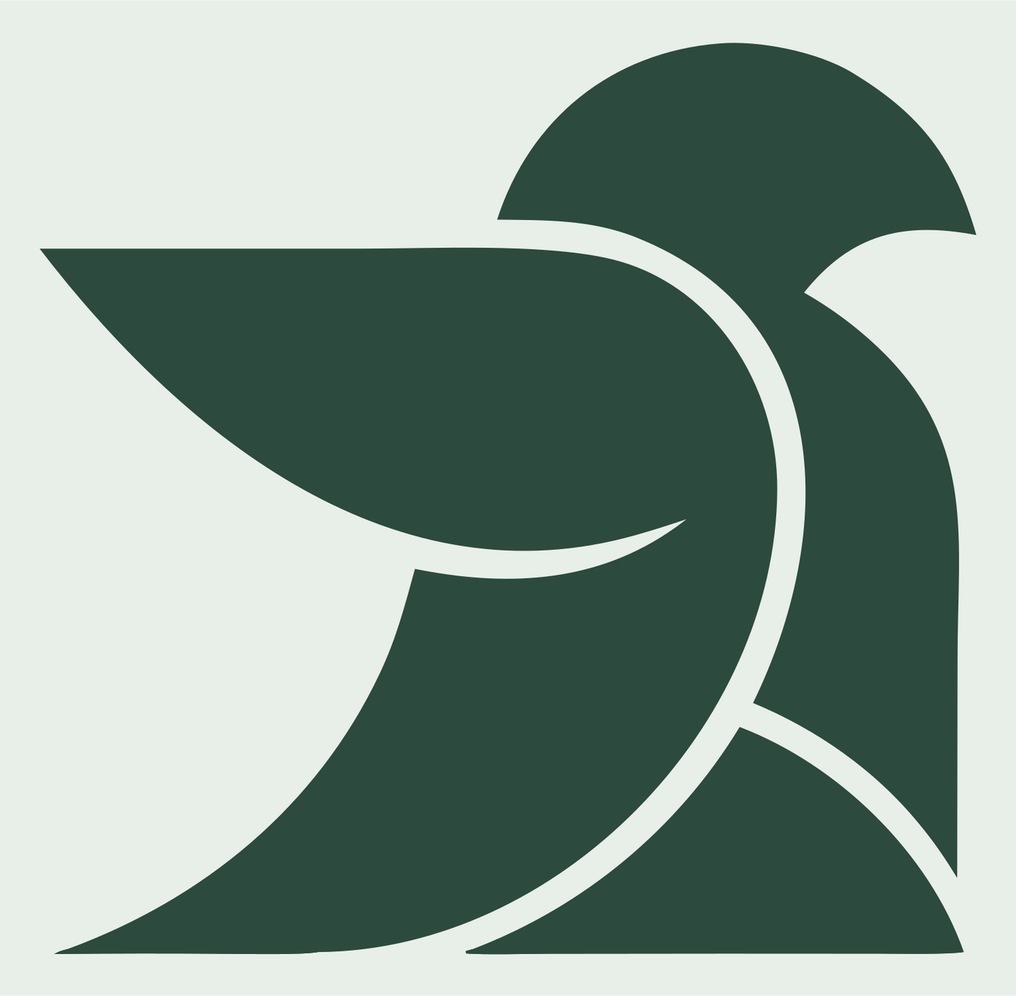 Abstract Dove Curve Logo #e8efe9/#2d4a3e