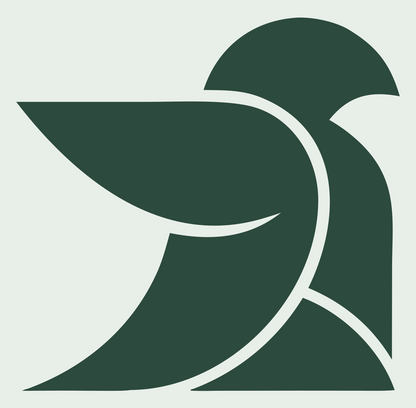 Abstract Dove Curve Logo #e8efe9/#2d4a3e