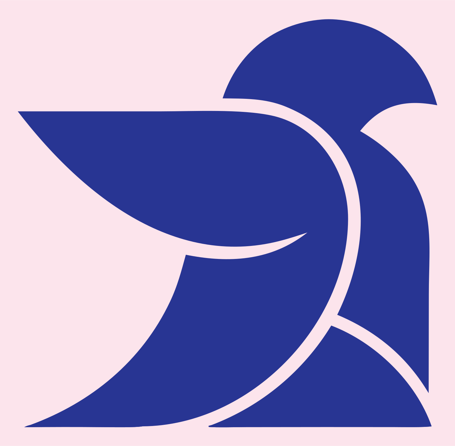 Abstract Dove Curve Logo #fce4ec/#283593