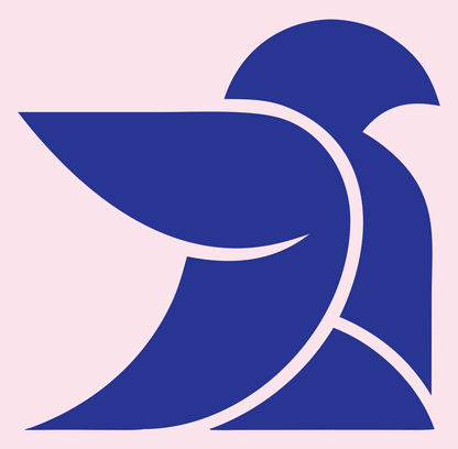 Abstract Dove Curve Logo #fce4ec/#283593