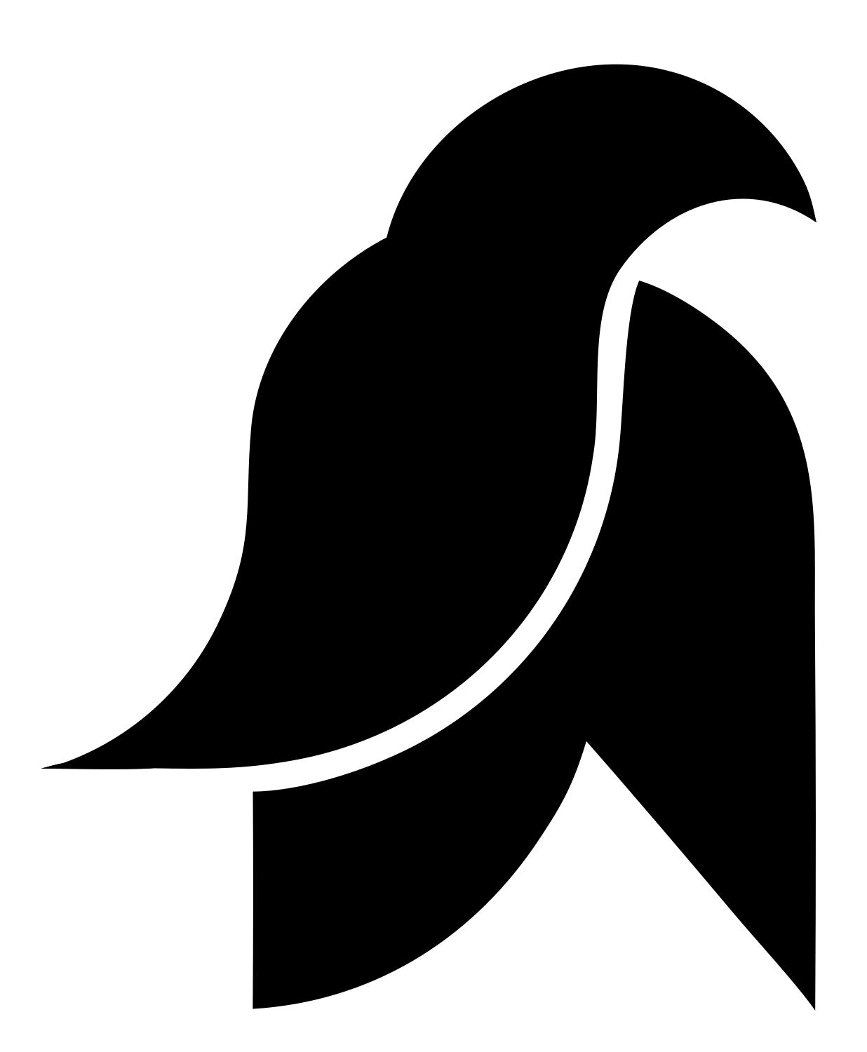 Folded Wing Dove Logo #ffffff/#000000