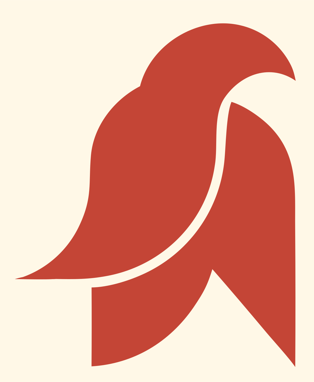 Folded Wing Dove Logo #fff8e7/#c44536