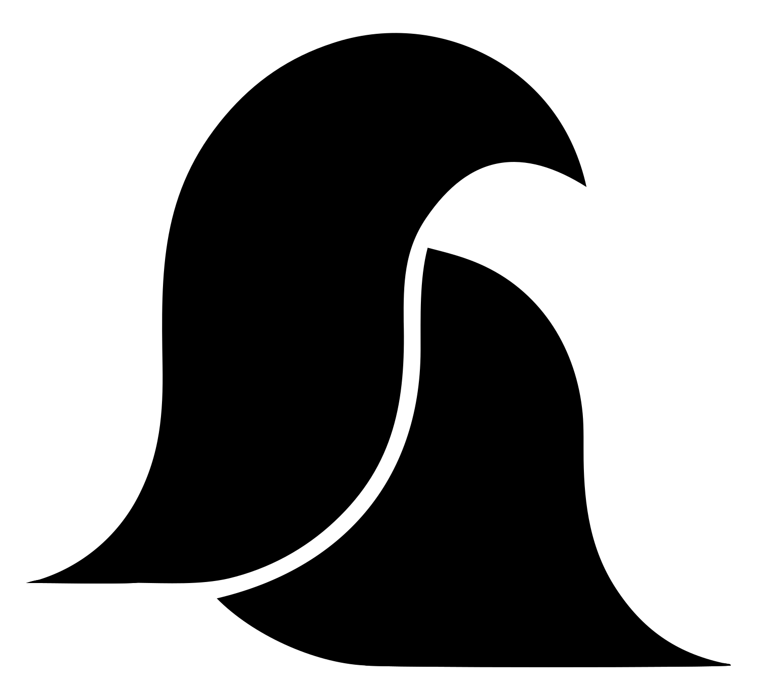 Double Wave Dove Logo #ffffff/#000000