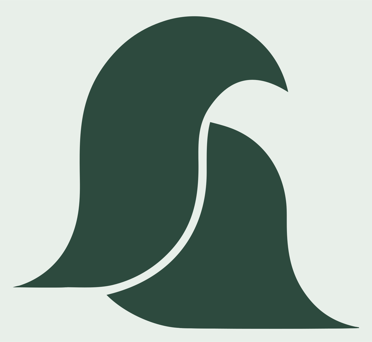 Double Wave Dove Logo #e8efe9/#2d4a3e