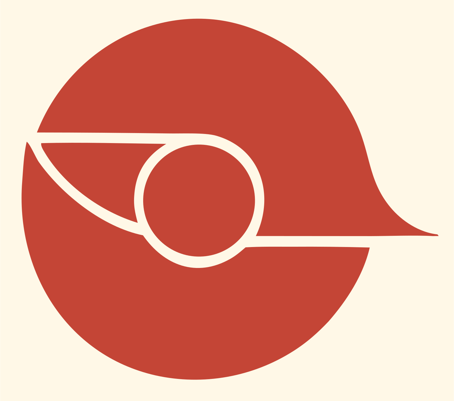 Dove Circle Orbit Logo #fff8e7/#c44536