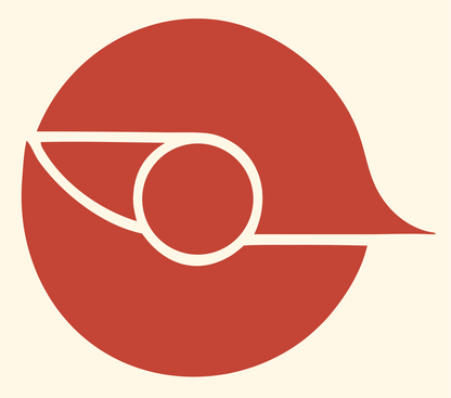 Dove Circle Orbit Logo #fff8e7/#c44536