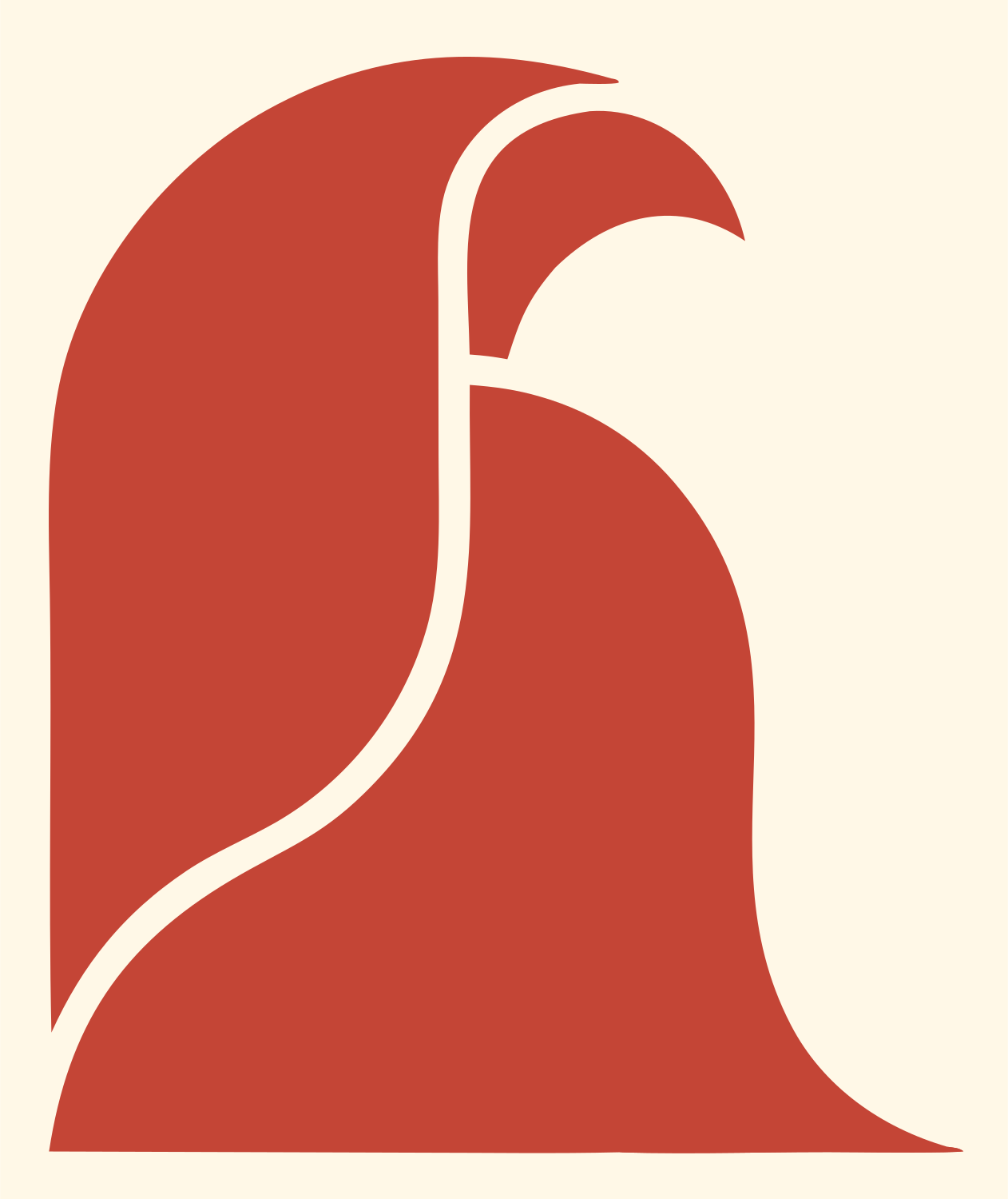 Hooded Falcon Bird Logo #fff8e7/#c44536