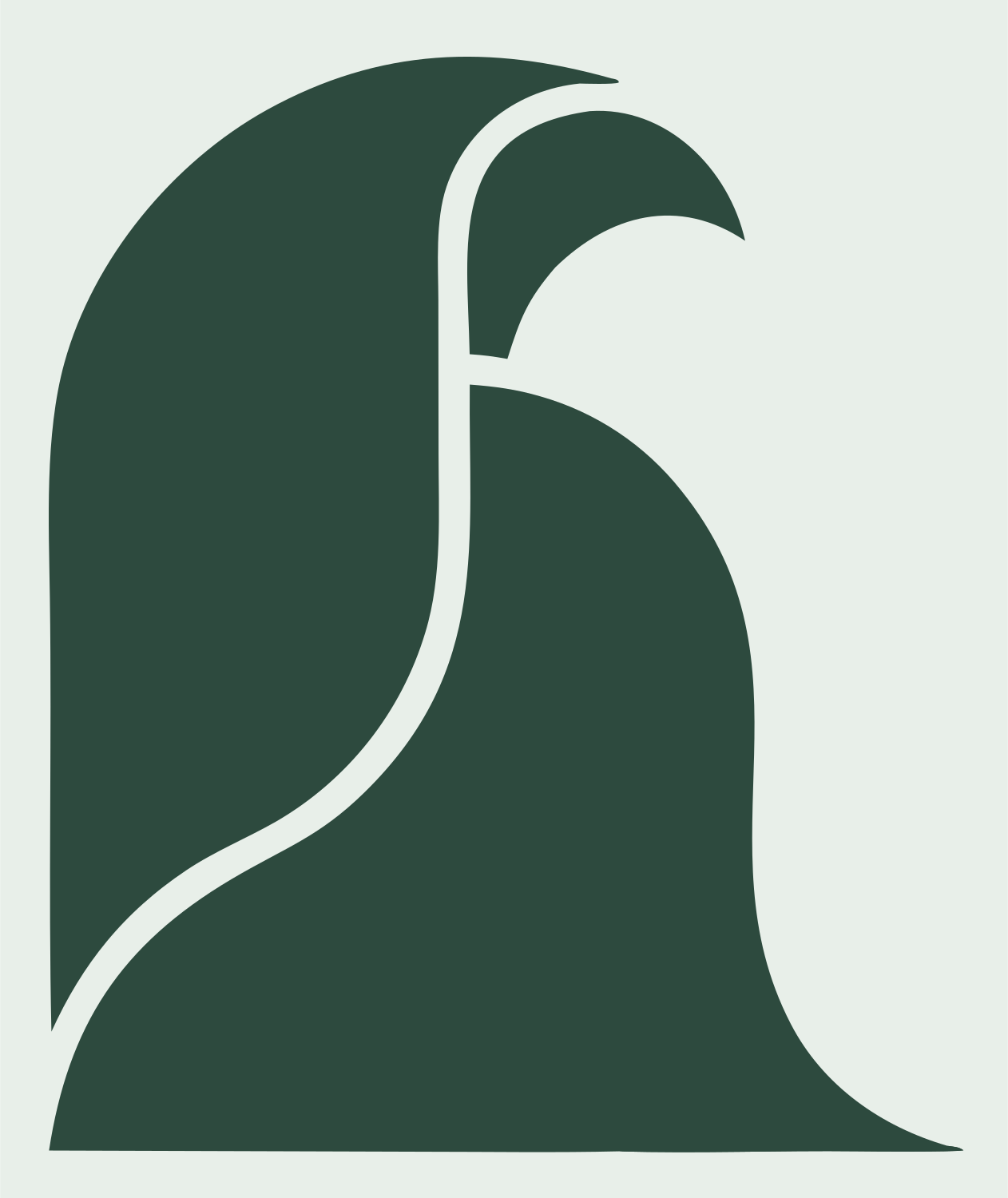 Hooded Falcon Bird Logo #e8efe9/#2d4a3e