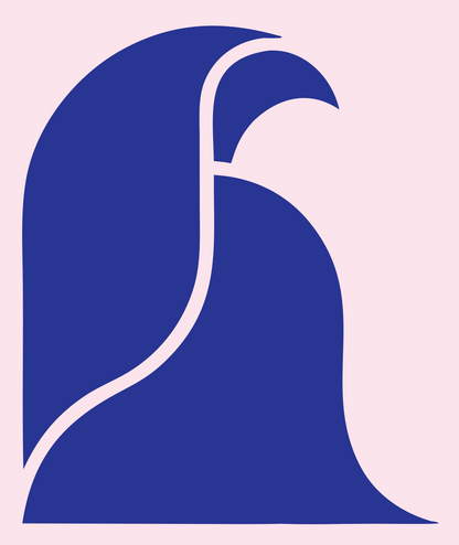 Hooded Falcon Bird Logo #fce4ec/#283593