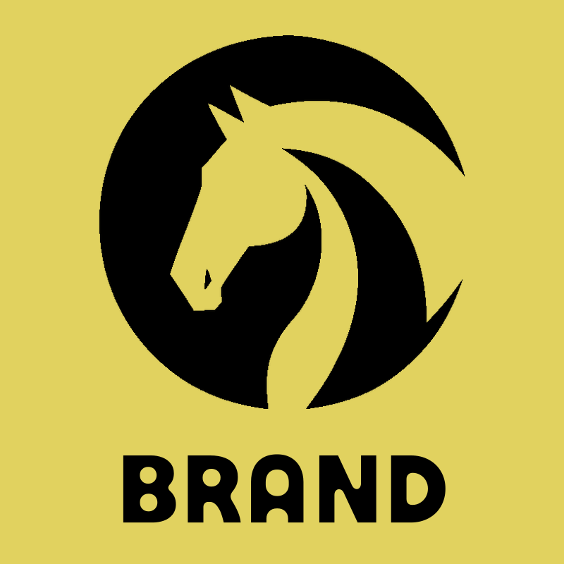 Negative Space Horse Circle Logo preview