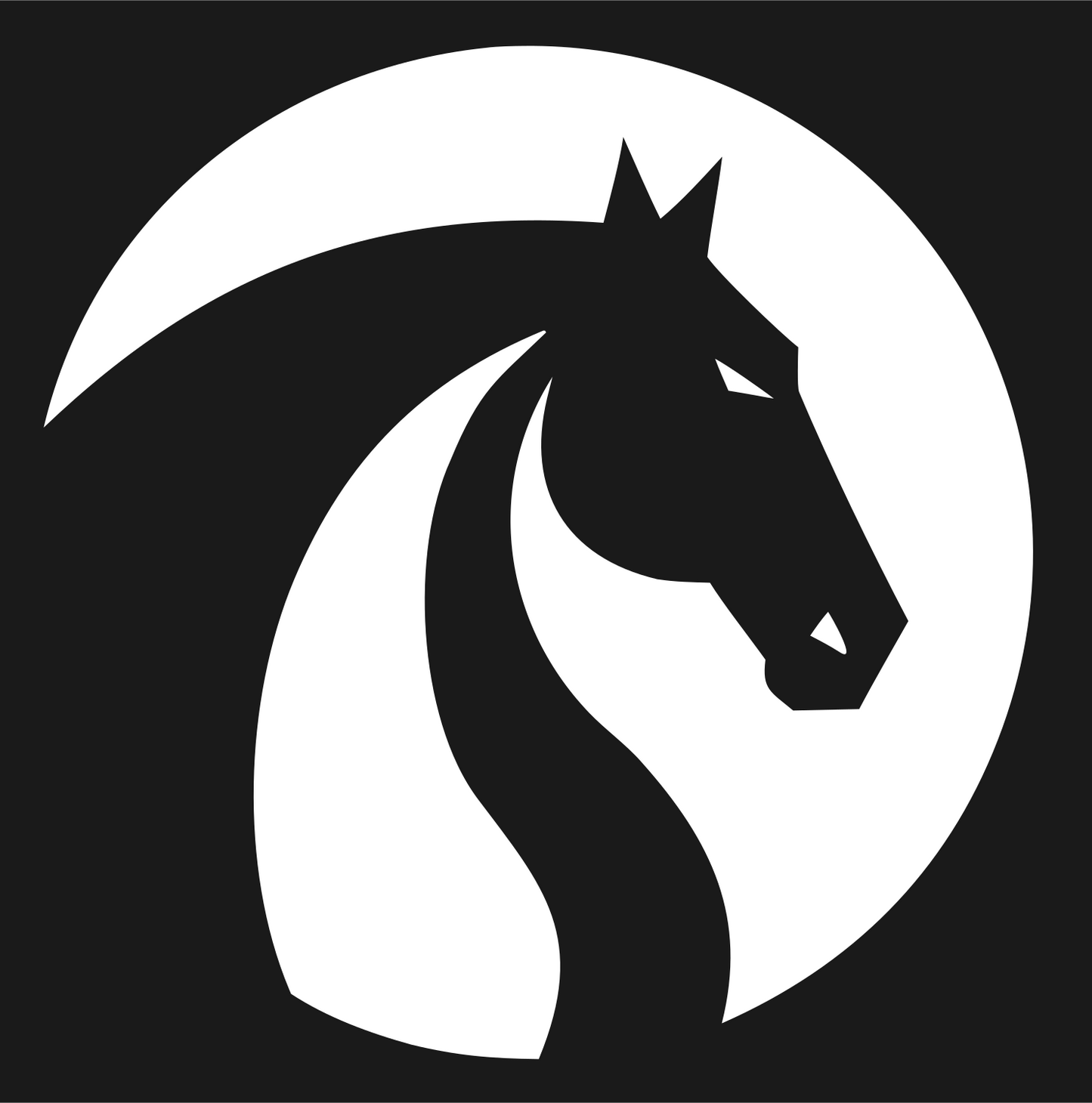 Horse Head Circle Logo #1a1a1a/#ffffff