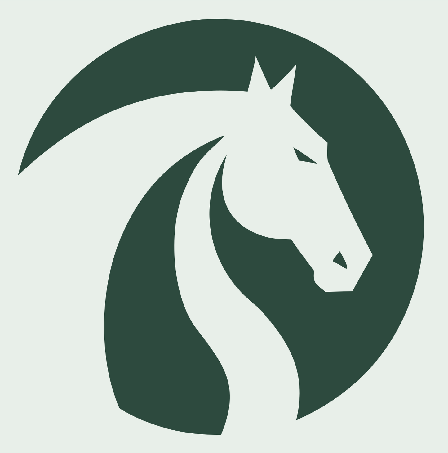 Horse Head Circle Logo #e8efe9/#2d4a3e