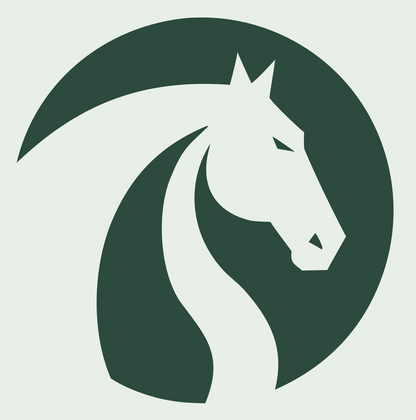 Horse Head Circle Logo #e8efe9/#2d4a3e