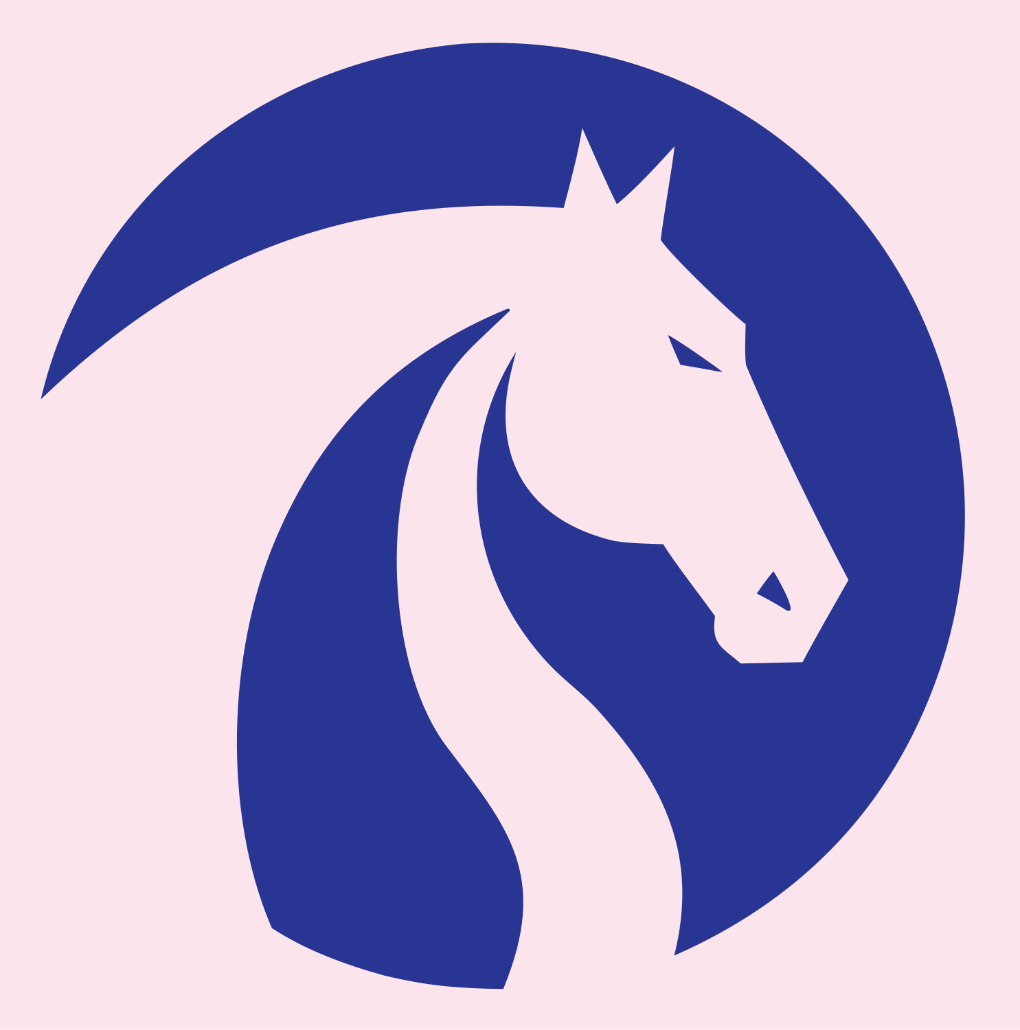 Horse Head Circle Logo #fce4ec/#283593