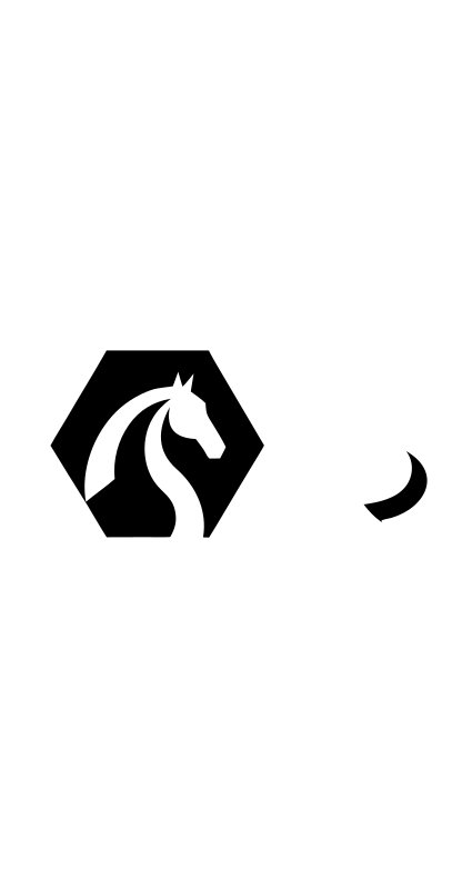 Horse Hexagon Negative Space Logo