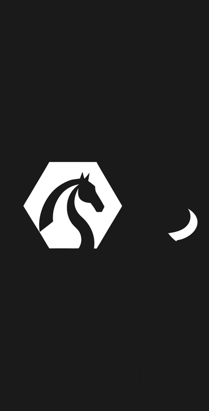 Horse Hexagon Negative Space Logo #1a1a1a/#ffffff