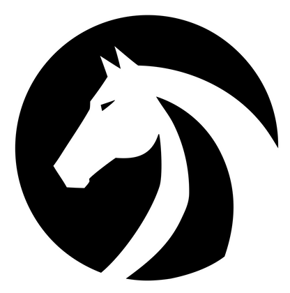 Horse Head Badge Logo #ffffff/#000000