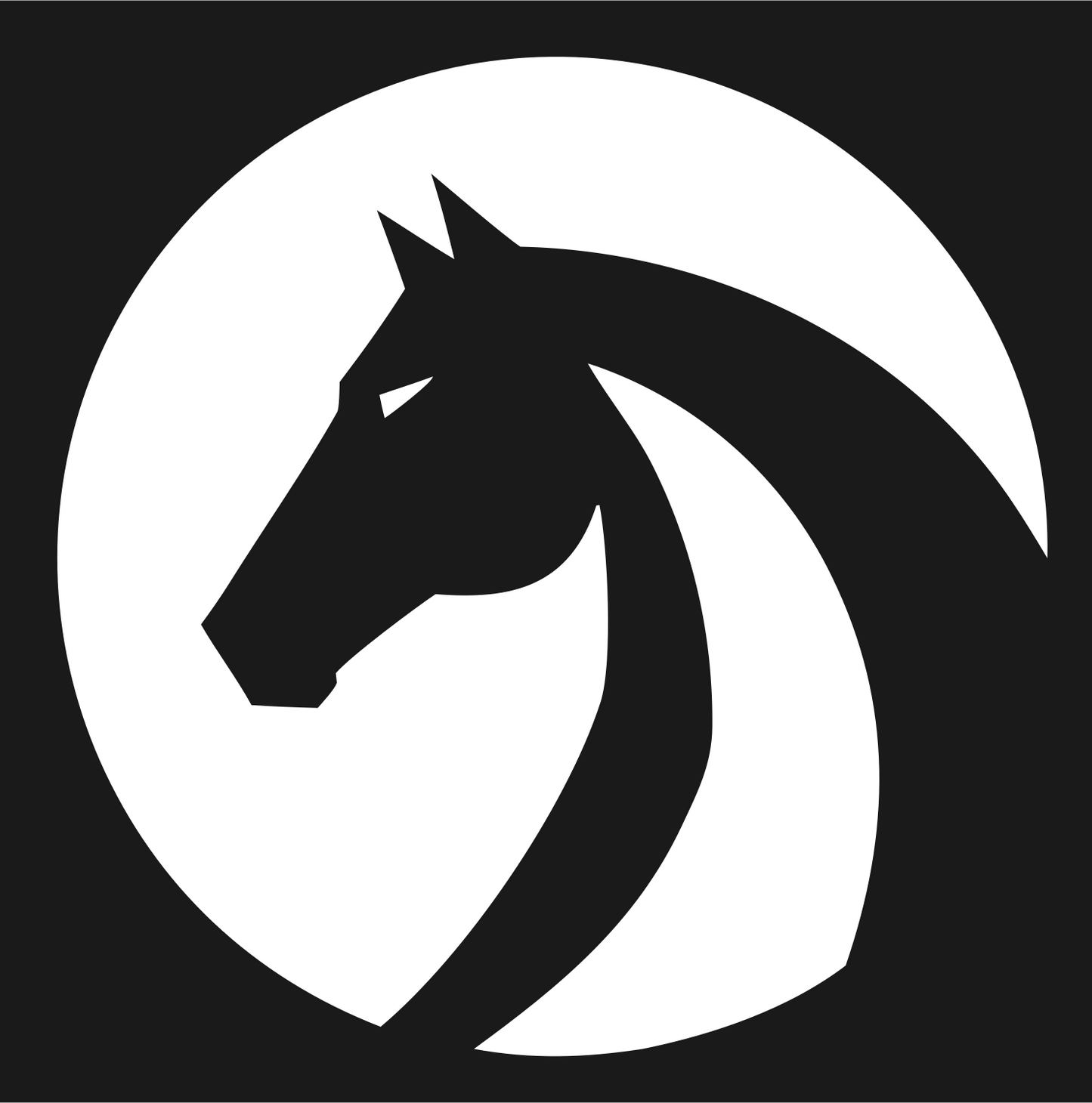 Horse Head Badge Logo #1a1a1a/#ffffff