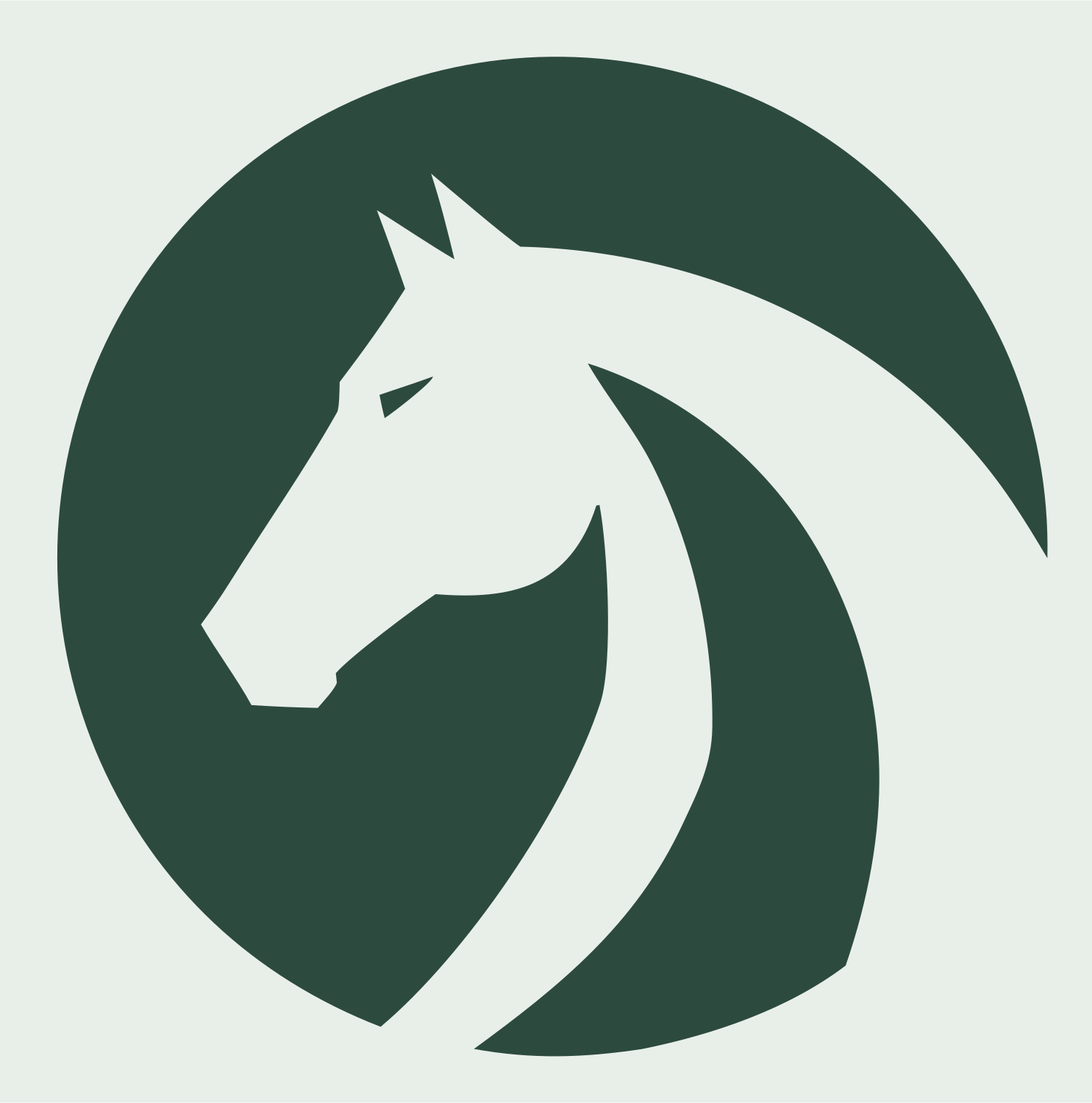 Horse Head Badge Logo #e8efe9/#2d4a3e