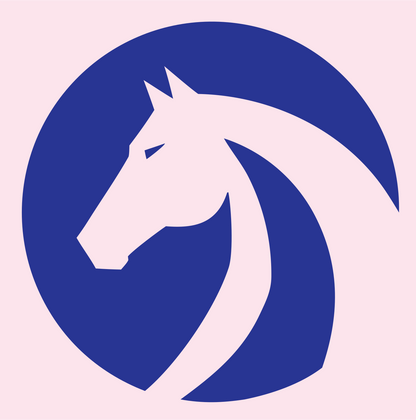 Horse Head Badge Logo #fce4ec/#283593