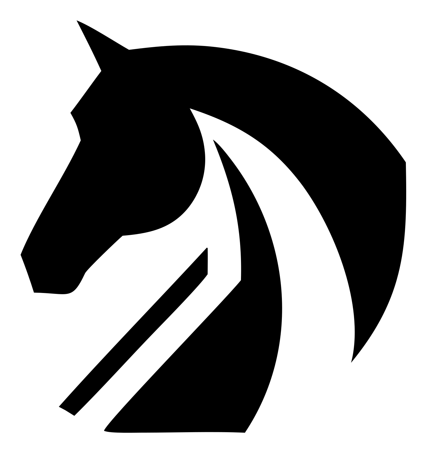 Horse Head Stripe Logo #ffffff/#000000