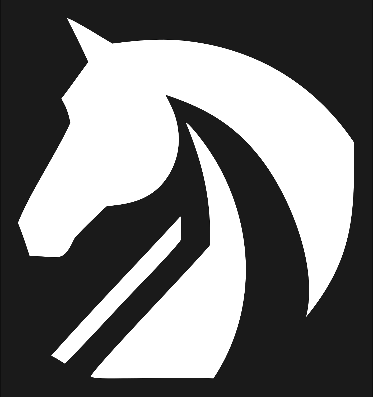 Horse Head Stripe Logo #1a1a1a/#ffffff