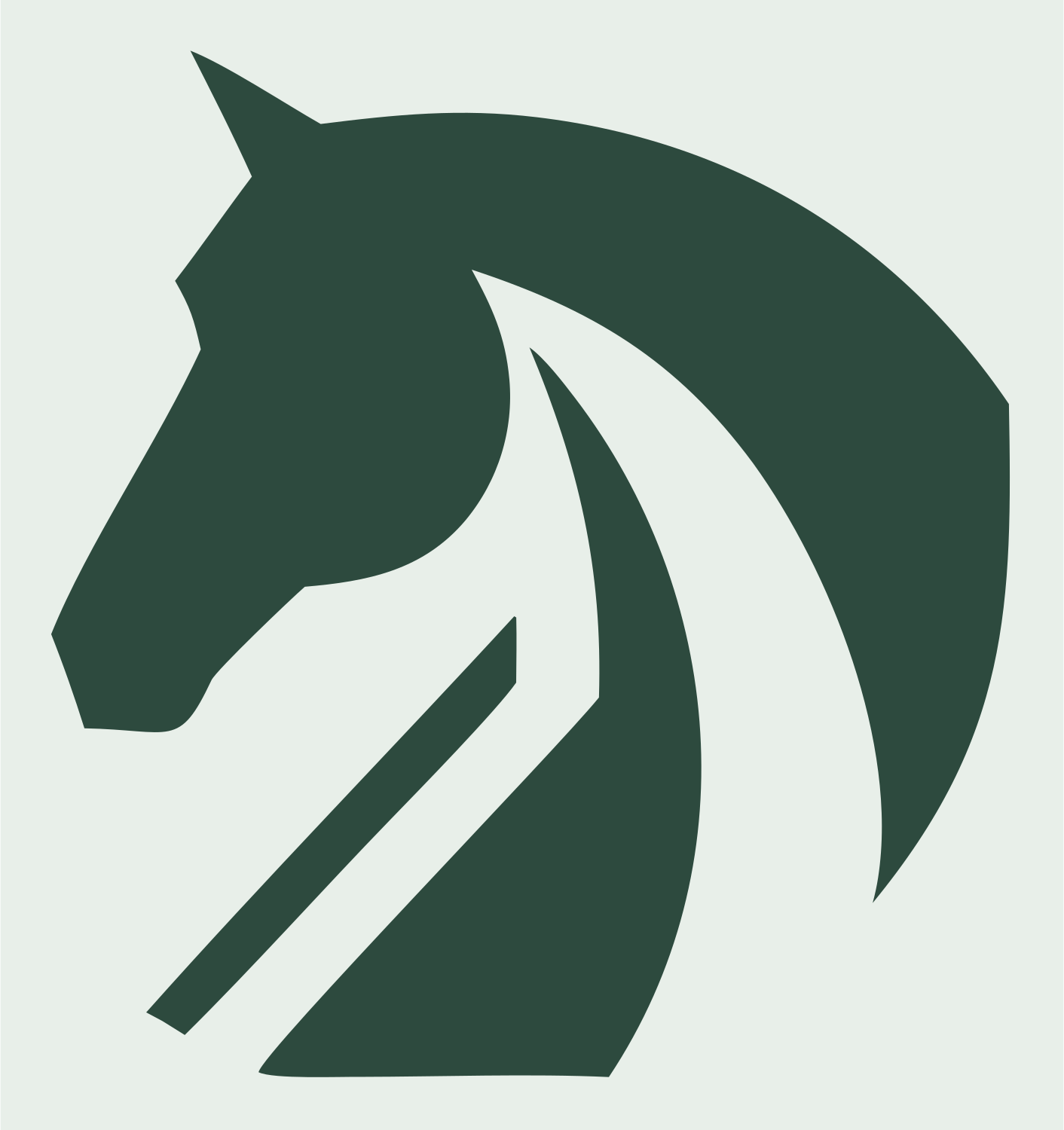 Horse Head Stripe Logo #e8efe9/#2d4a3e