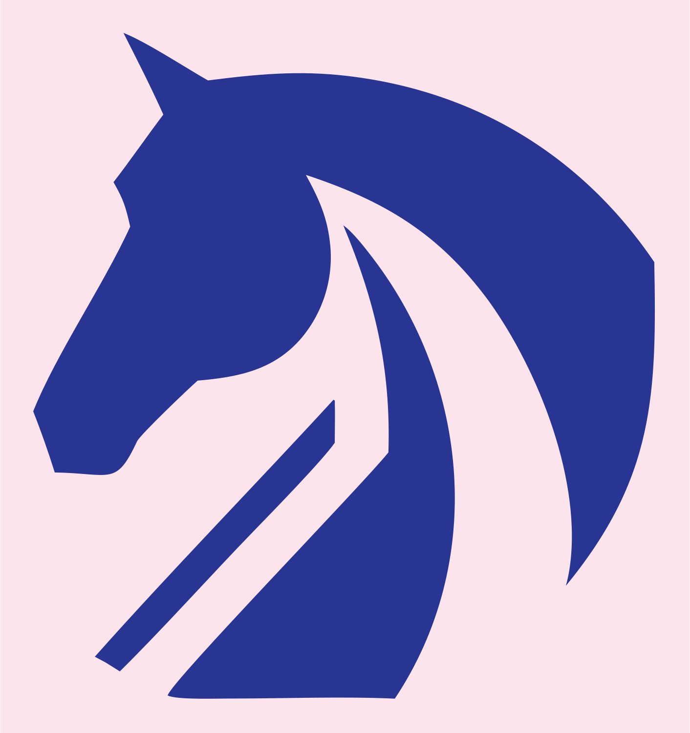 Horse Head Stripe Logo #fce4ec/#283593