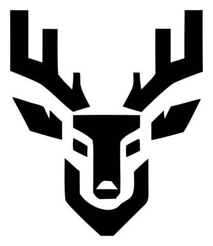Angular Deer Antler Logo #ffffff/#000000