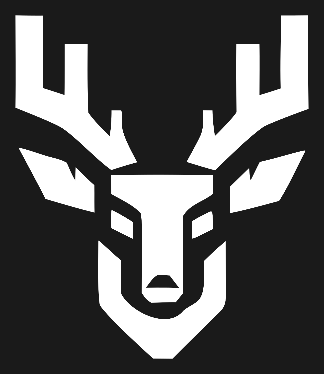 Angular Deer Antler Logo #1a1a1a/#ffffff