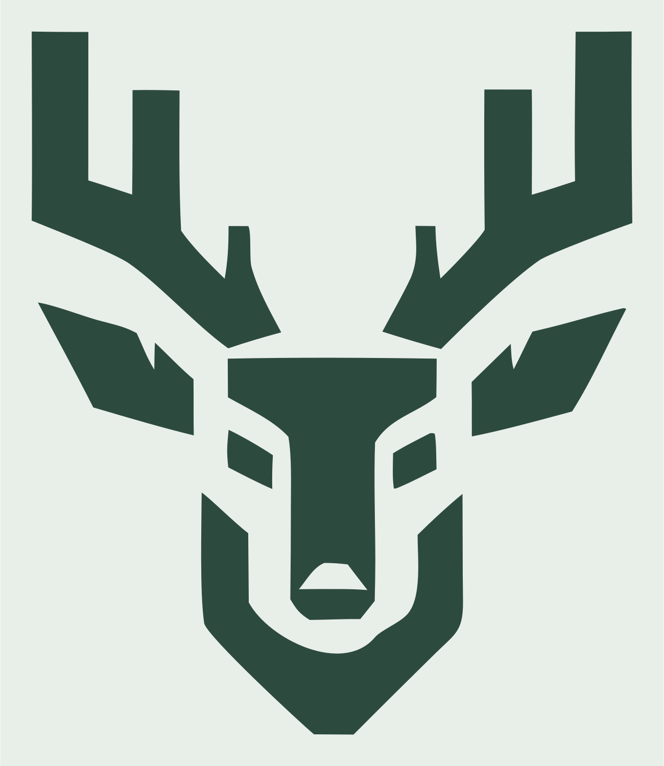 Angular Deer Antler Logo #e8efe9/#2d4a3e