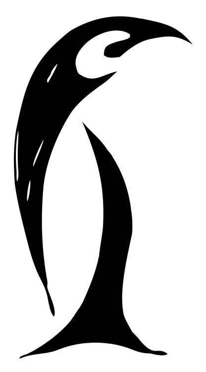 Hand-Drawn Penguin Logo #ffffff/#000000