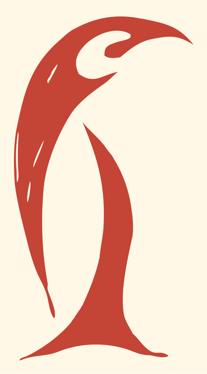 Hand-Drawn Penguin Logo #fff8e7/#c44536