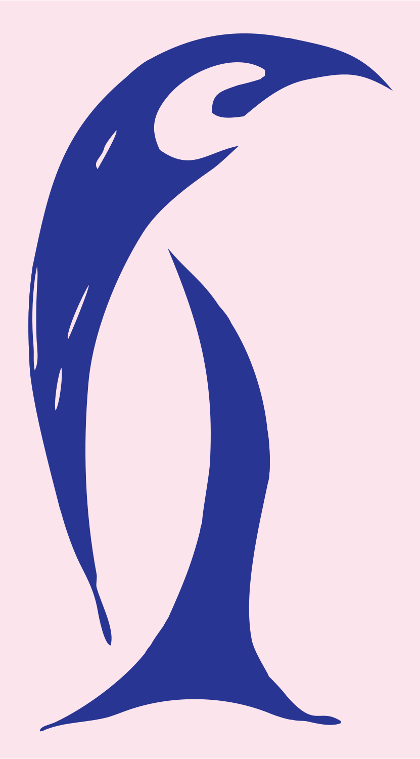 Hand-Drawn Penguin Logo #fce4ec/#283593