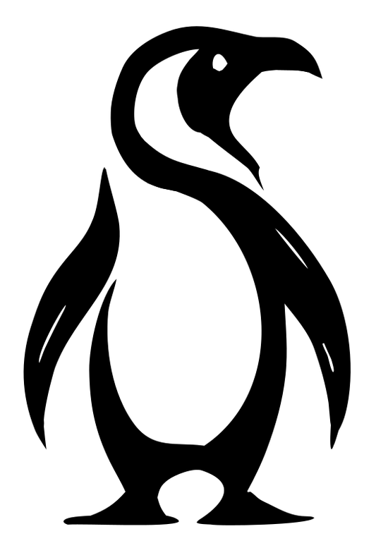 Bold Penguin Silhouette Logo