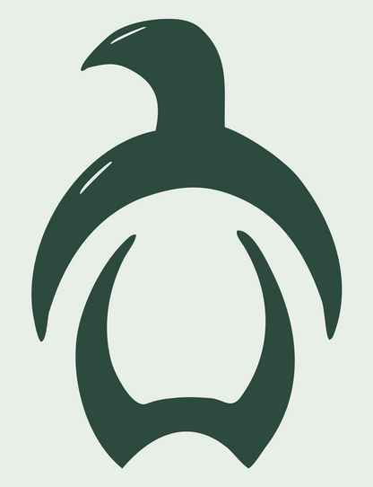 Brushstroke Penguin Emblem Logo #e8efe9/#2d4a3e