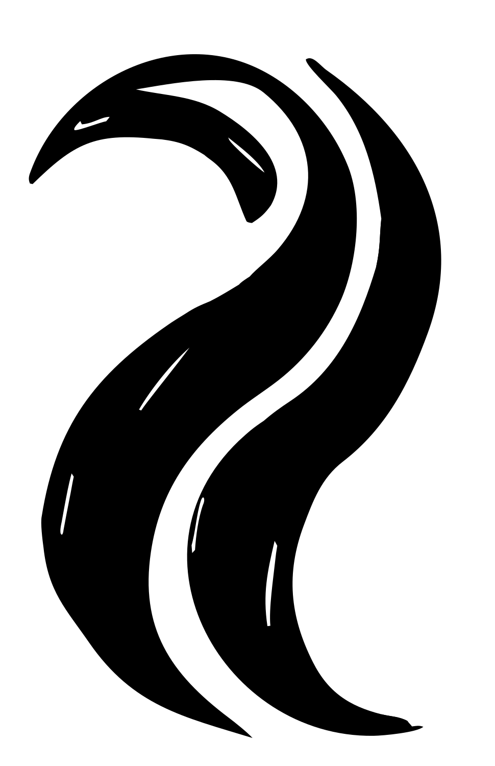 Swooping Penguin Flame Logo #ffffff/#000000