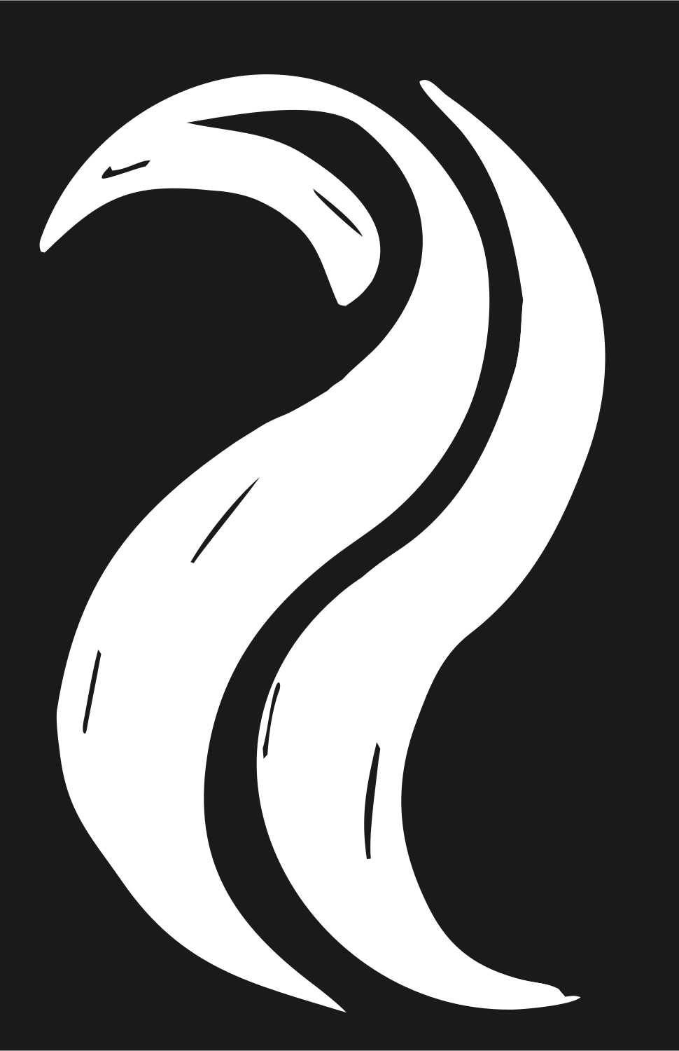 Swooping Penguin Flame Logo #1a1a1a/#ffffff