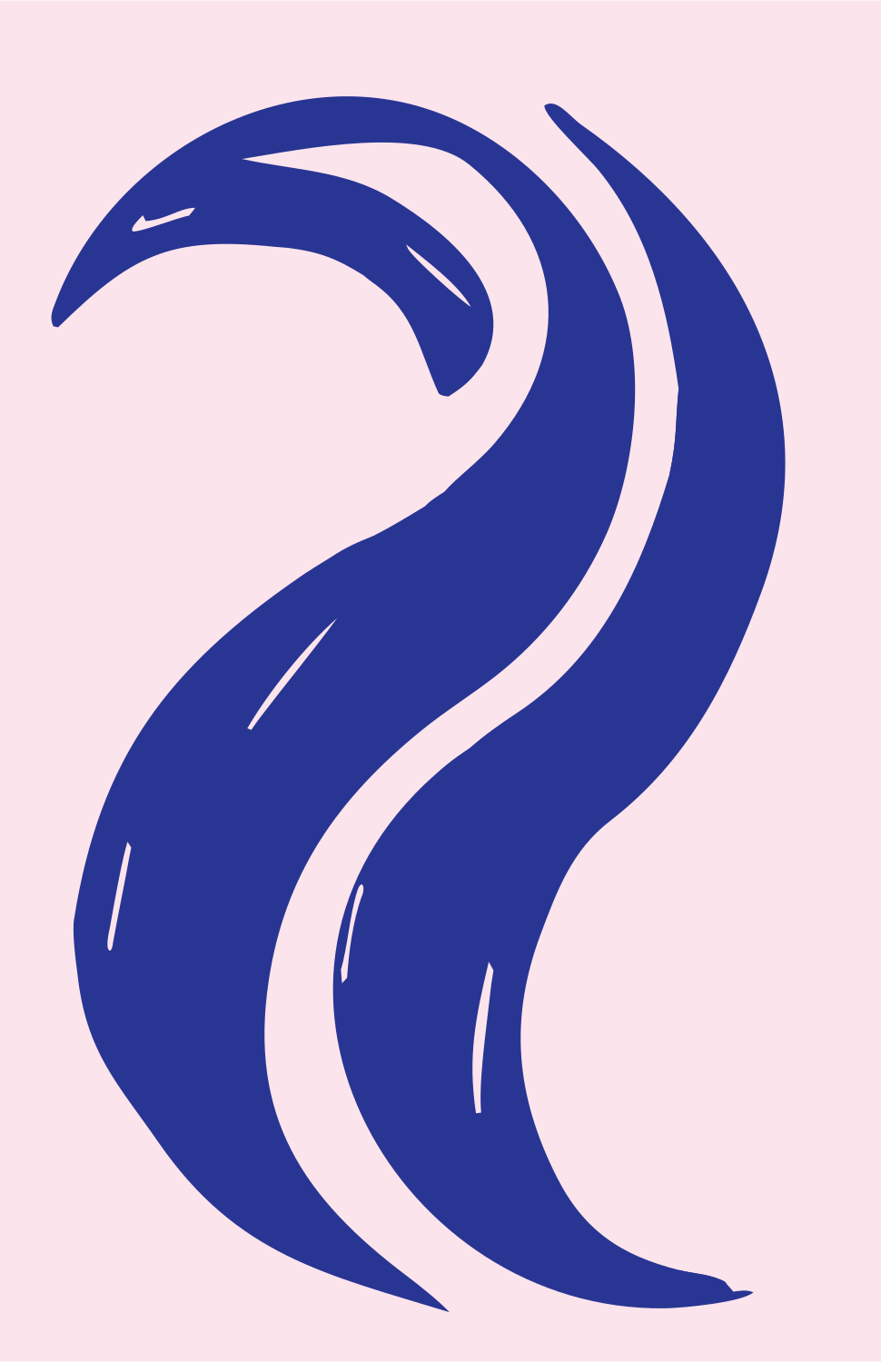 Swooping Penguin Flame Logo #fce4ec/#283593