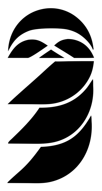 Layered Sloth Face Logo #ffffff/#000000