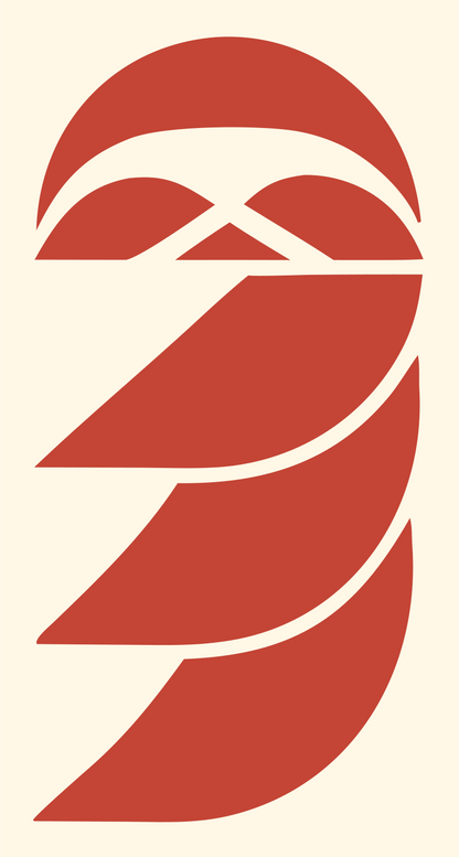 Layered Sloth Face Logo #fff8e7/#c44536