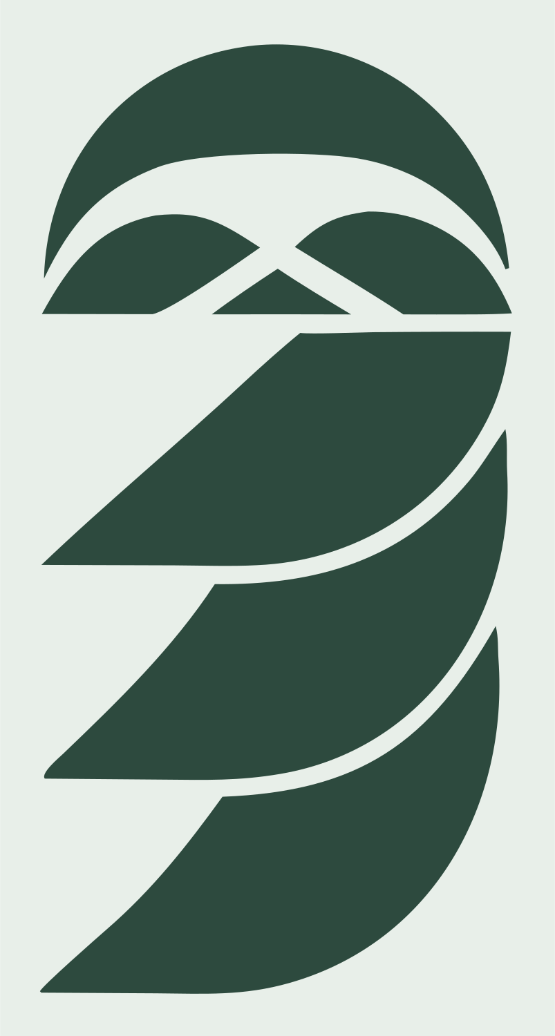 Layered Sloth Face Logo #e8efe9/#2d4a3e