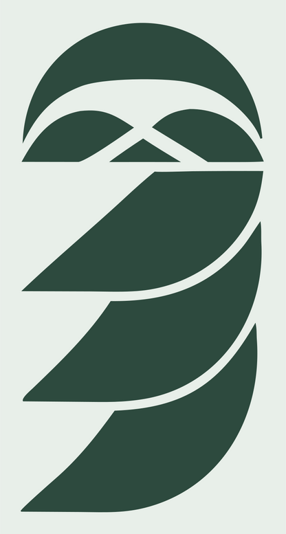 Layered Sloth Face Logo #e8efe9/#2d4a3e