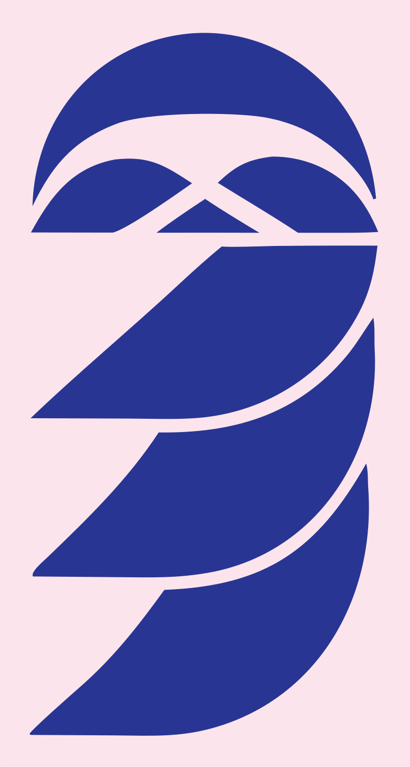 Layered Sloth Face Logo #fce4ec/#283593