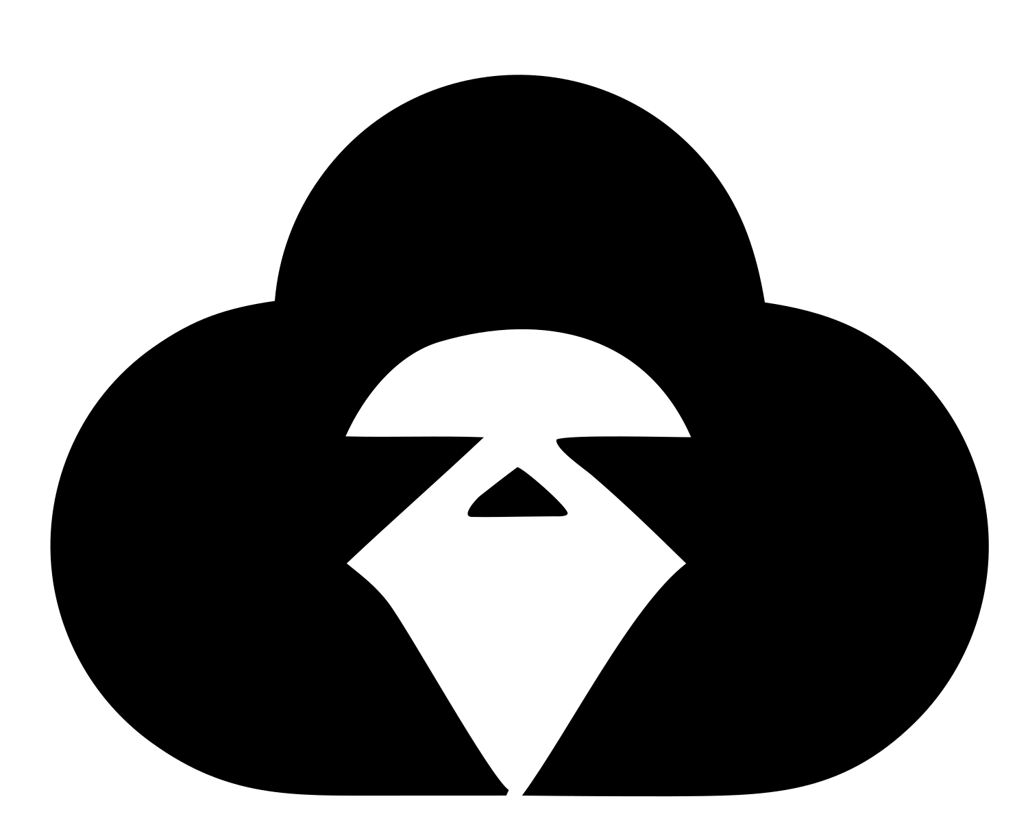 Sloth Cloud Silhouette Logo #ffffff/#000000