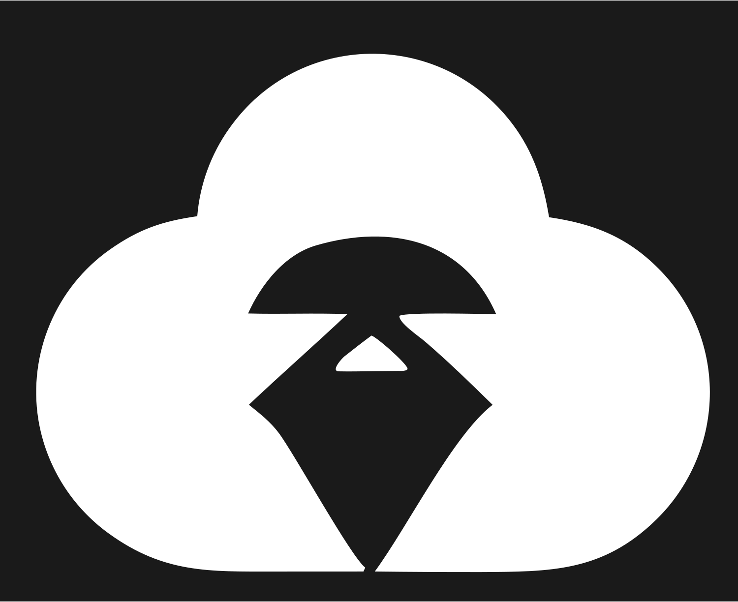 Sloth Cloud Silhouette Logo #1a1a1a/#ffffff