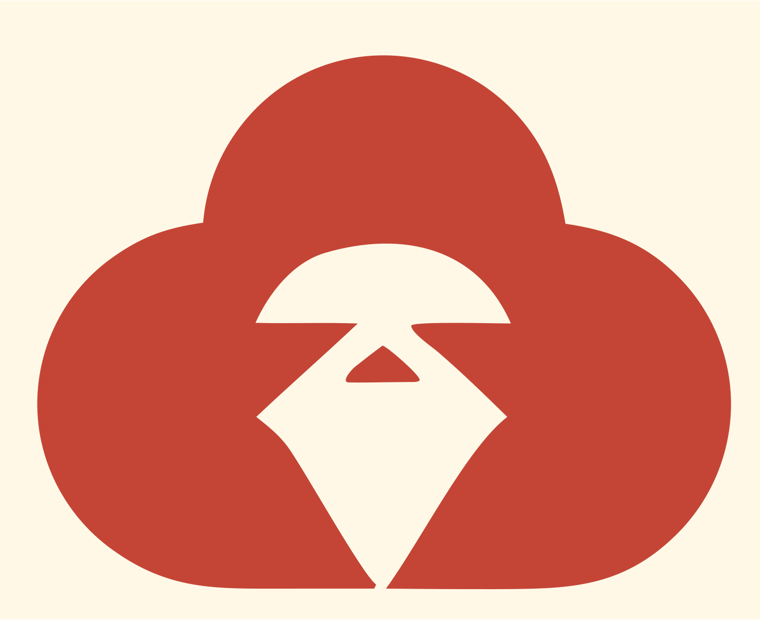 Sloth Cloud Silhouette Logo #fff8e7/#c44536