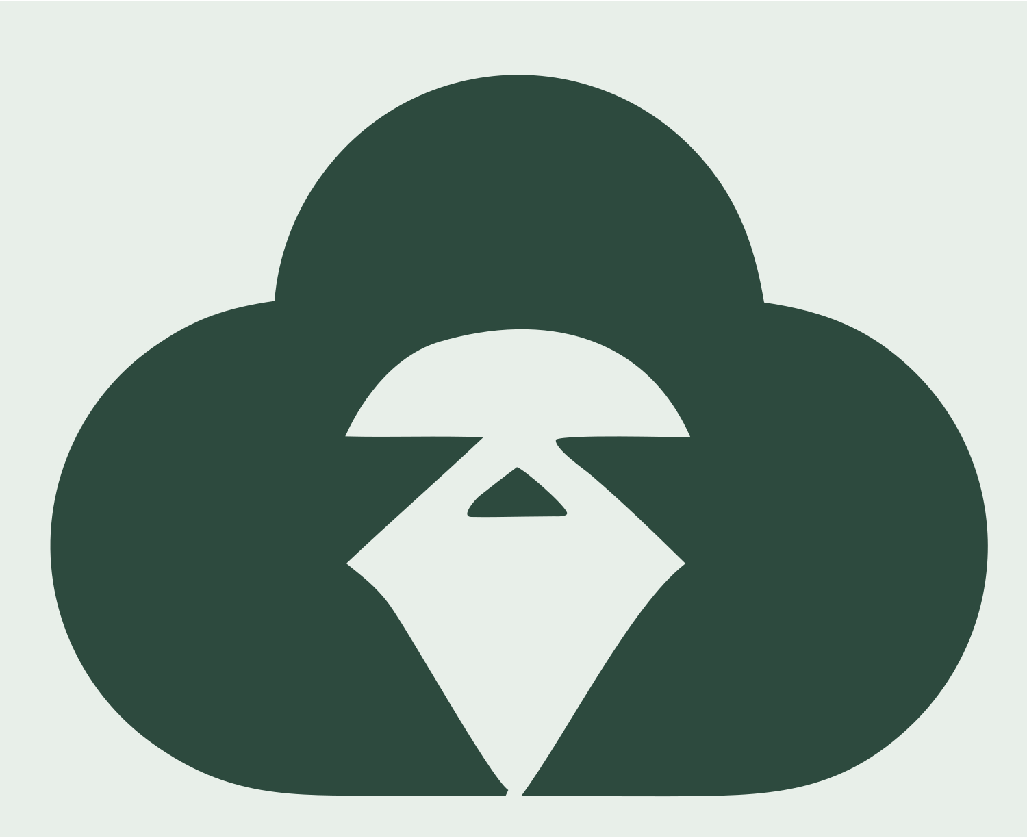 Sloth Cloud Silhouette Logo #e8efe9/#2d4a3e