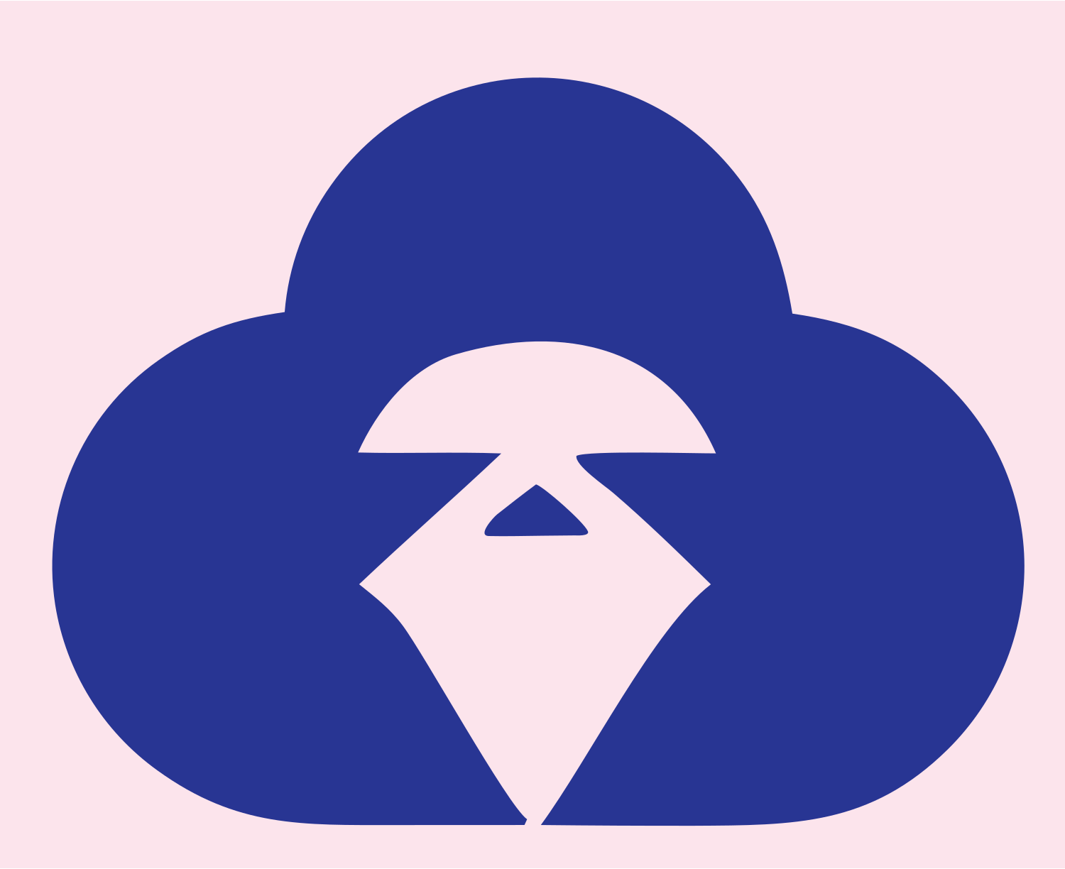 Sloth Cloud Silhouette Logo #fce4ec/#283593